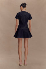 Arista Denim Mini Skirt - Washed Indigo Blue