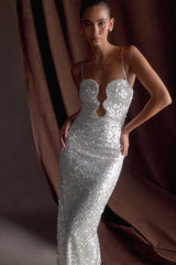Makari Sequin Maxi Dress - White