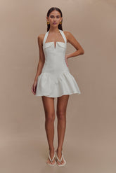 Calipso Halter Mini Dress - White