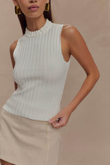 Oona Turtle Neck Knit Top - Ivory