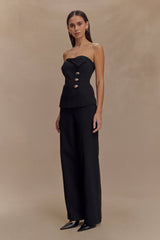 Lindie Straight Leg Suiting Pants - Black