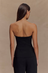 Lindie Strapless Suiting Top - Black