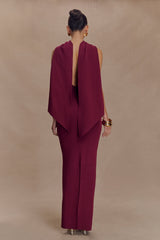 Darby Knit Scarf Maxi Dress - Merlot