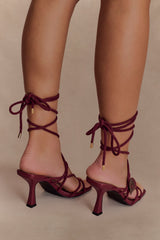 Ezekiel Strappy Sandal Heel - Wine