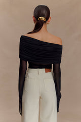 Dahlia One Shoulder Top - Black
