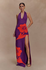 Stacy Knit Halter Maxi Dress - Purple/Red