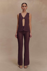 Malani Wide Leg Knit Pants - Chocolate