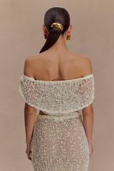 Cordelia Off Shoulder Knit Top - Ivory
