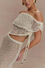 Cordelia Off Shoulder Knit Top - Ivory
