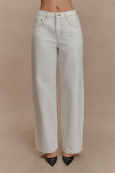 Mannon Mid Rise Denim Jeans - White