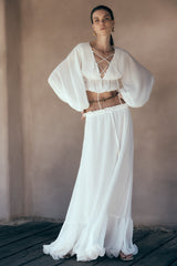 Carlie Chiffon Maxi Skirt - Ivory