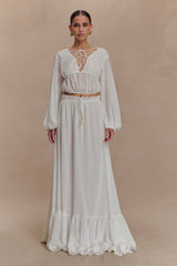 Carlie Chiffon Maxi Skirt - Ivory