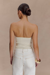 Elodie Strapless Cupped Knit Top - Ivory
