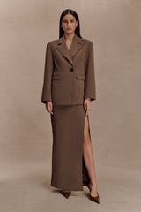 Cassie Column Maxi Skirt - Cacao Brown
