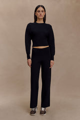 Kerrymae Straight Leg Knit Pants - Black