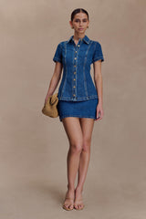 Ellie Denim Mini Skirt - Dark Blue