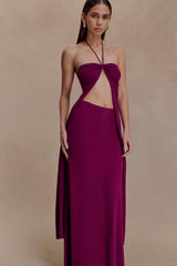Martiena Knit Maxi Skirt - Plum