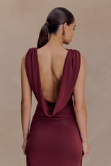 Bridget Slinky Cowl Back Top - Burgundy
