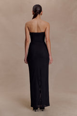 Gemma Strapless Mesh Maxi Dress - Black