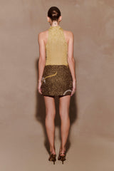 Nikki Lurex Top With Hardware - Gold