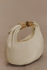 Bristol Mini Croissant Leather Bag - Ivory