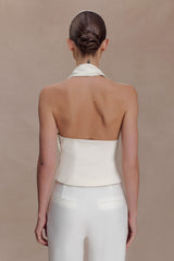 Marina Halter Top With Hardware - Ivory