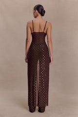Jackie Longline Diamante Top - Chocolate