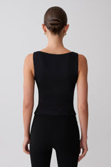 Millie Twist Sleeveless Top - Black