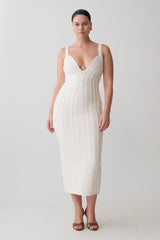 Gia Bandage Knit Midi Dress - Ivory