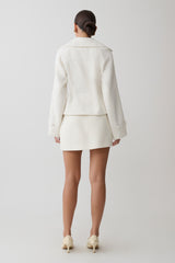 Elara Suiting Mini Skirt - Ivory