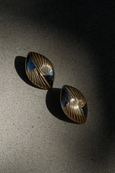 Felicity Mixed Metal Oval Earrings - Gold