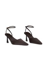 Marley Satin Pointed Heel - Chocolate