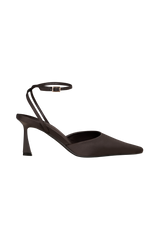 Marley Satin Pointed Heel - Chocolate