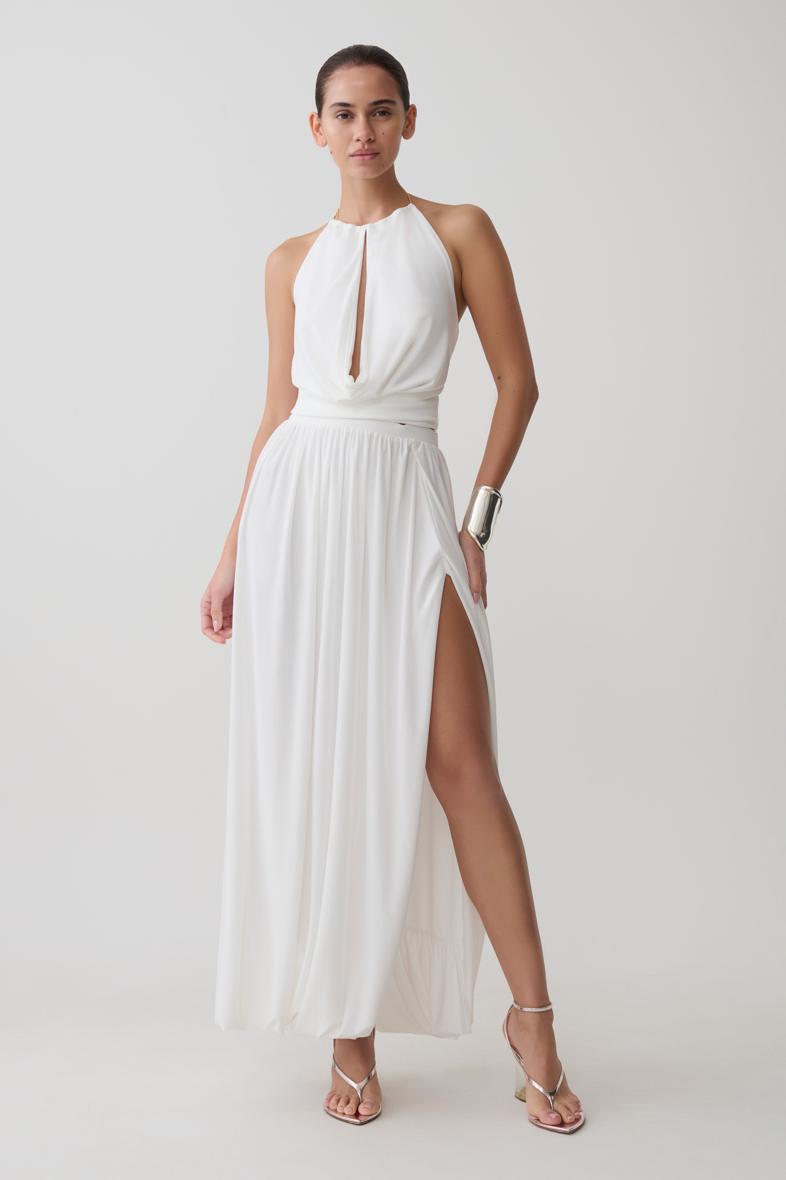 Banks Halter Neck Top With Hardware - White