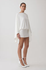 Jessy Draped Mini Dress - Ivory