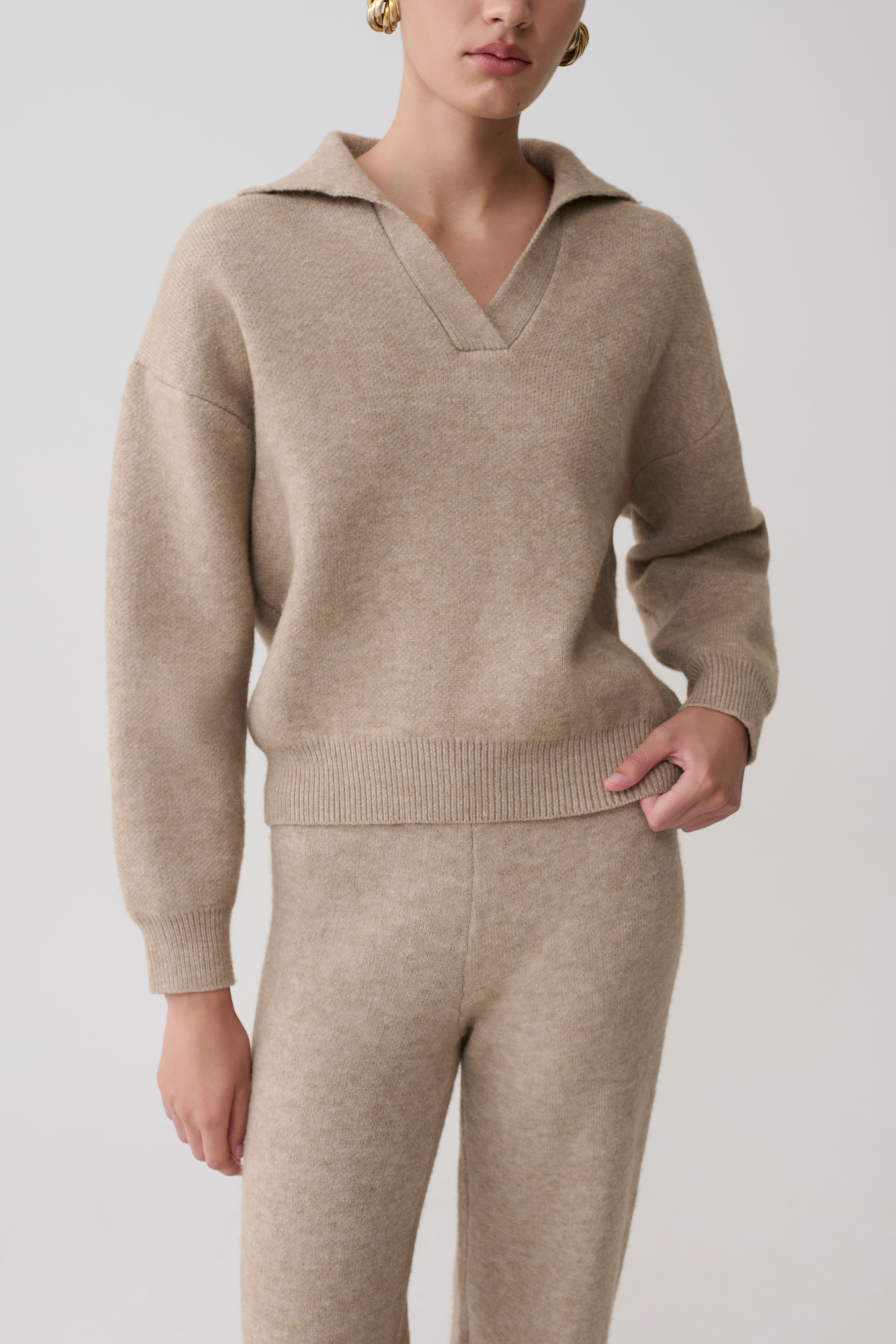 Luca Knit Jumper - Beige Marle