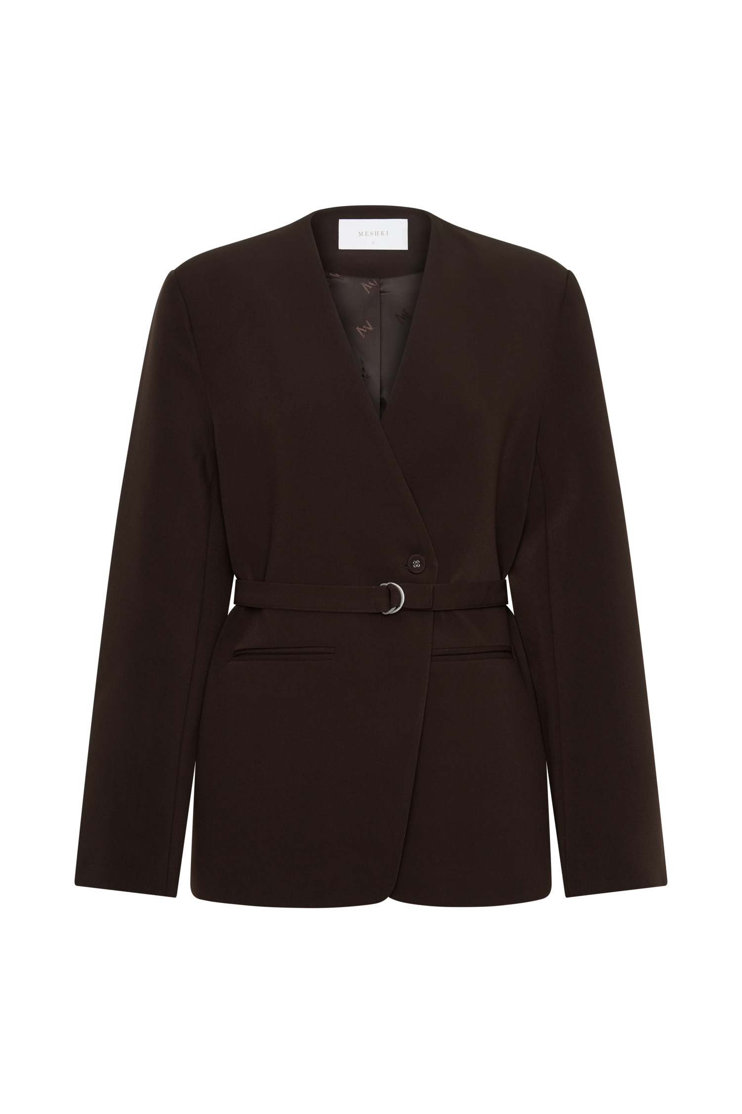 Darcie Drop Shoulder Suiting Blazer - Dark Chocolate