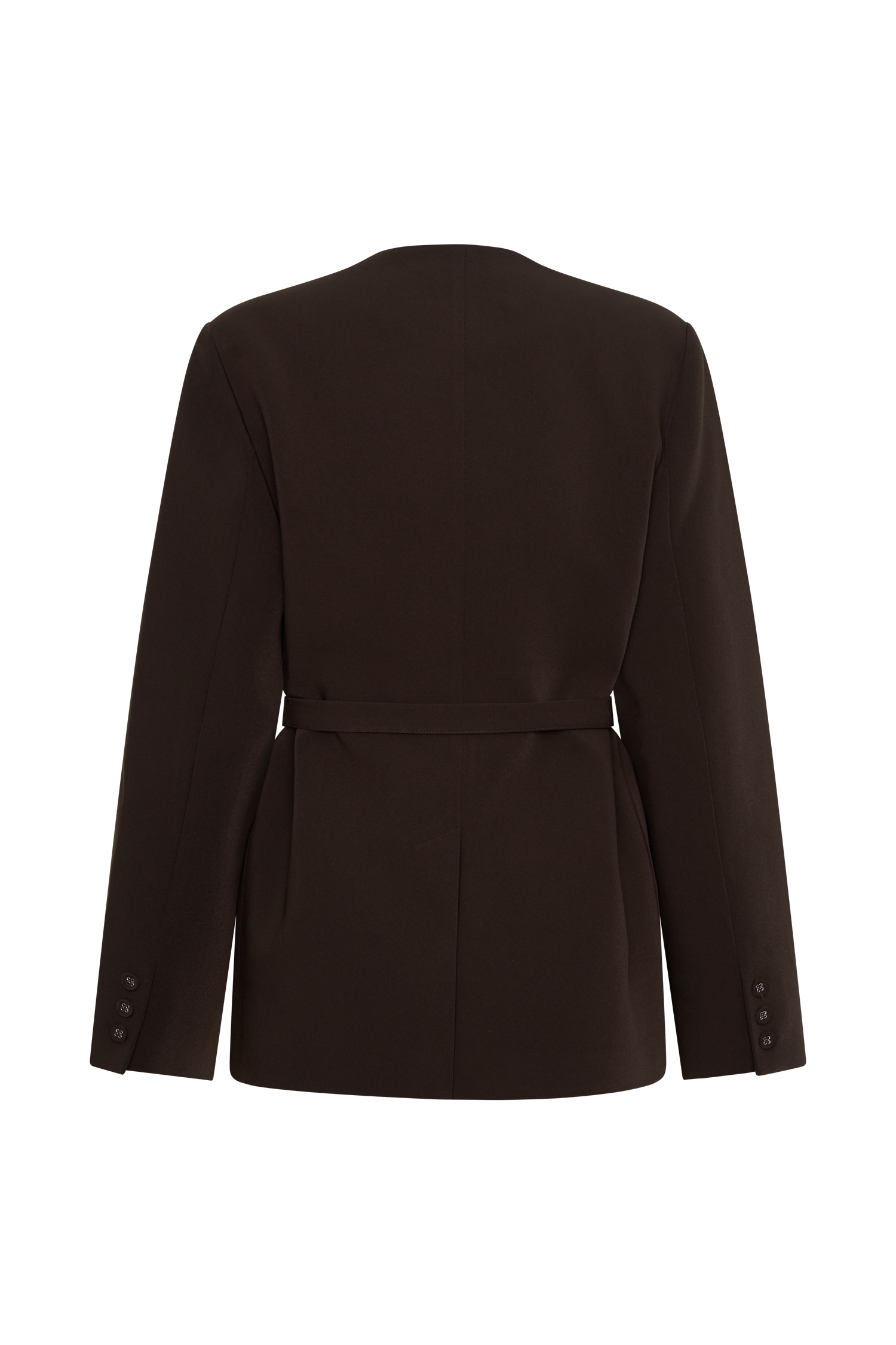 Darcie Drop Shoulder Suiting Blazer - Dark Chocolate