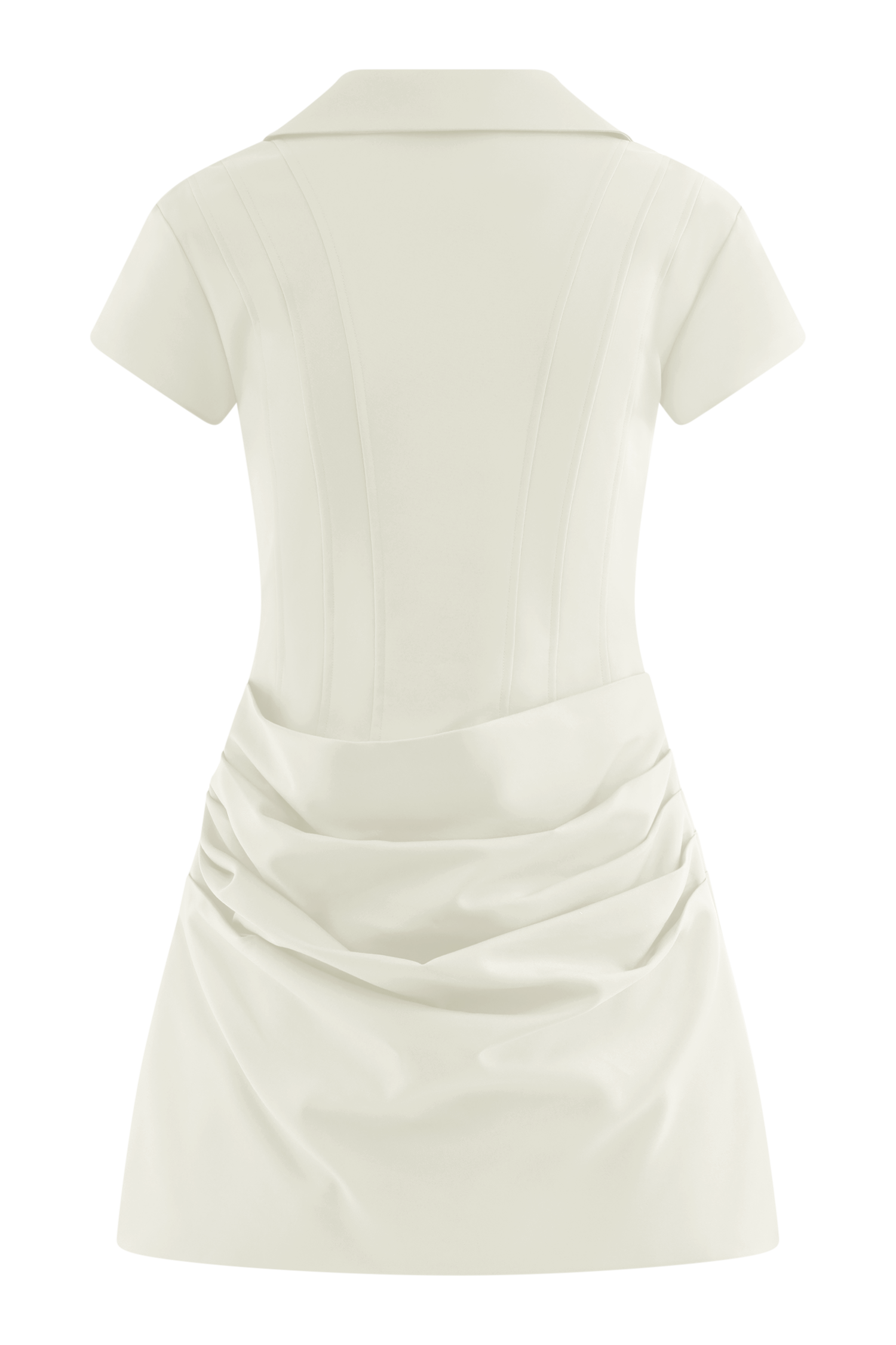 Tarryn Collared Cotton Mini Dress - White