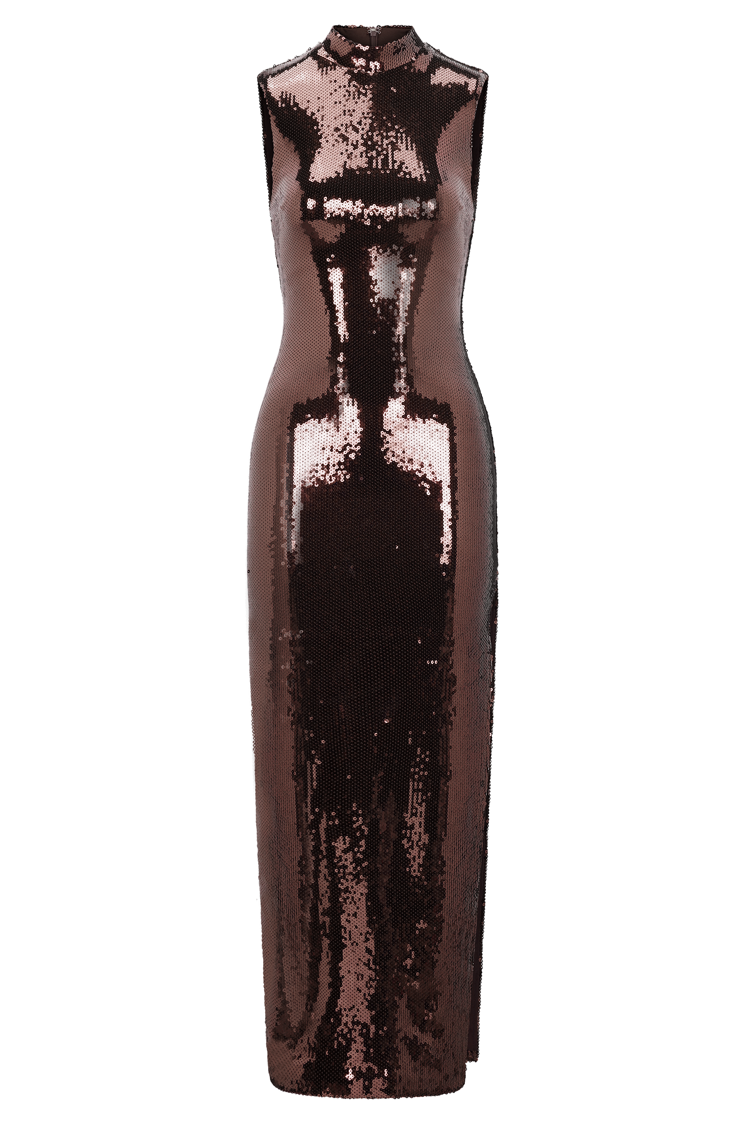 Veronica Sequin Midi Dress - Chocolate