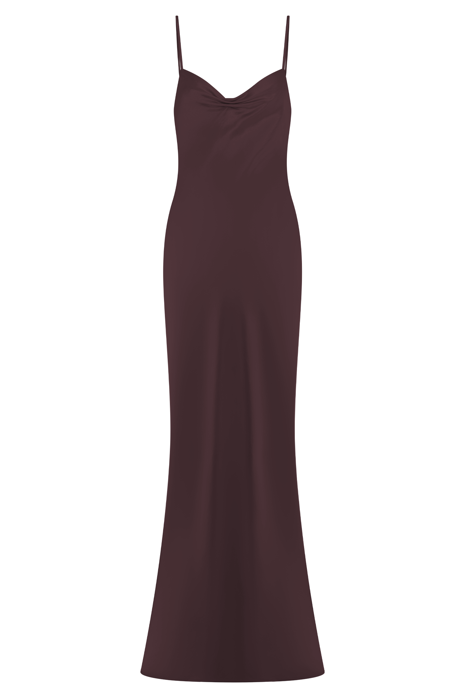 Lilly Sweetheart Satin Maxi Dress - Dark Chocolate